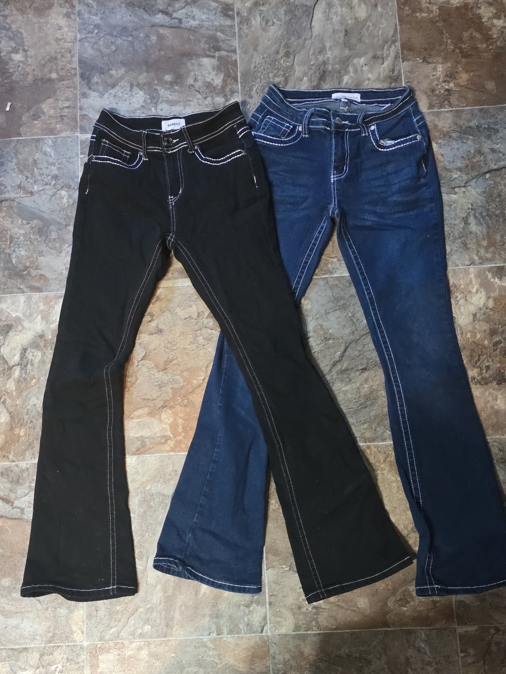 2 Pair Bamboo Jeans Junior Sz 3
